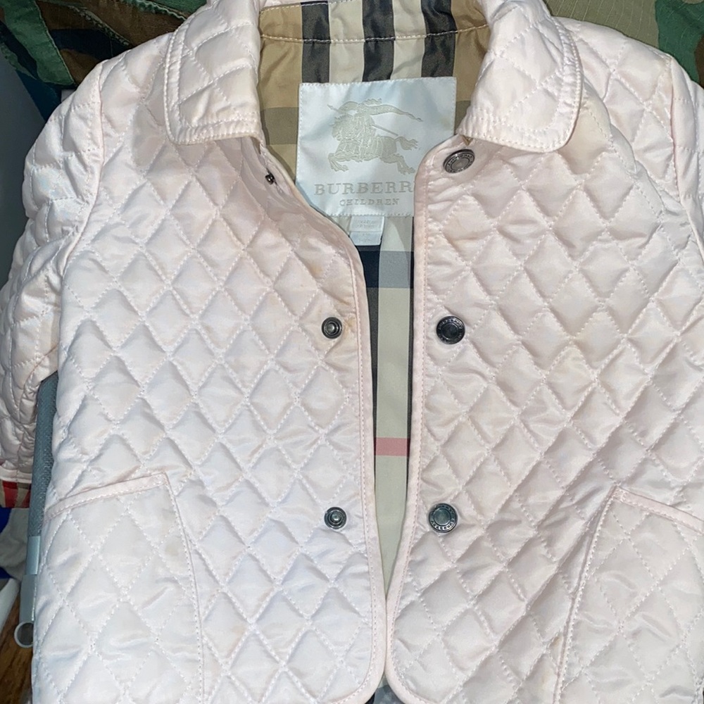 Burberry quilted pink coat
